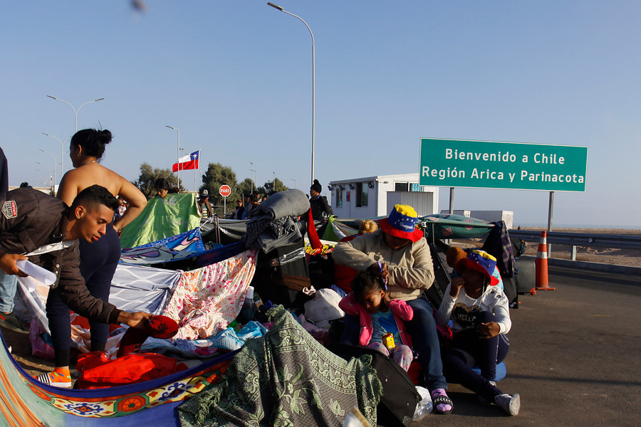 Migrantes venezolanos a Chile