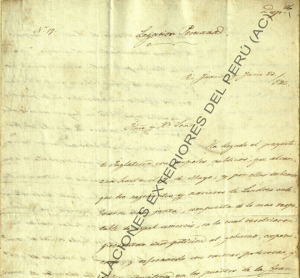 Oficio de Juan García del Río y Diego Paroissien. primeros diplomáticos peruanos.1822